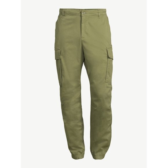 Free Assembly Men's Woven Cargo Joggers Olivine - Picture 2 of 3